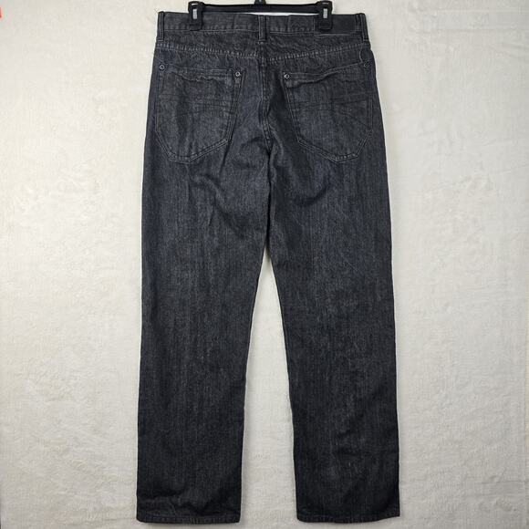 Vintage Sean John Mens Straight Black Jeans Hamilton Y2K 34x32 Hip Hop Denim - Picture 7 of 13
